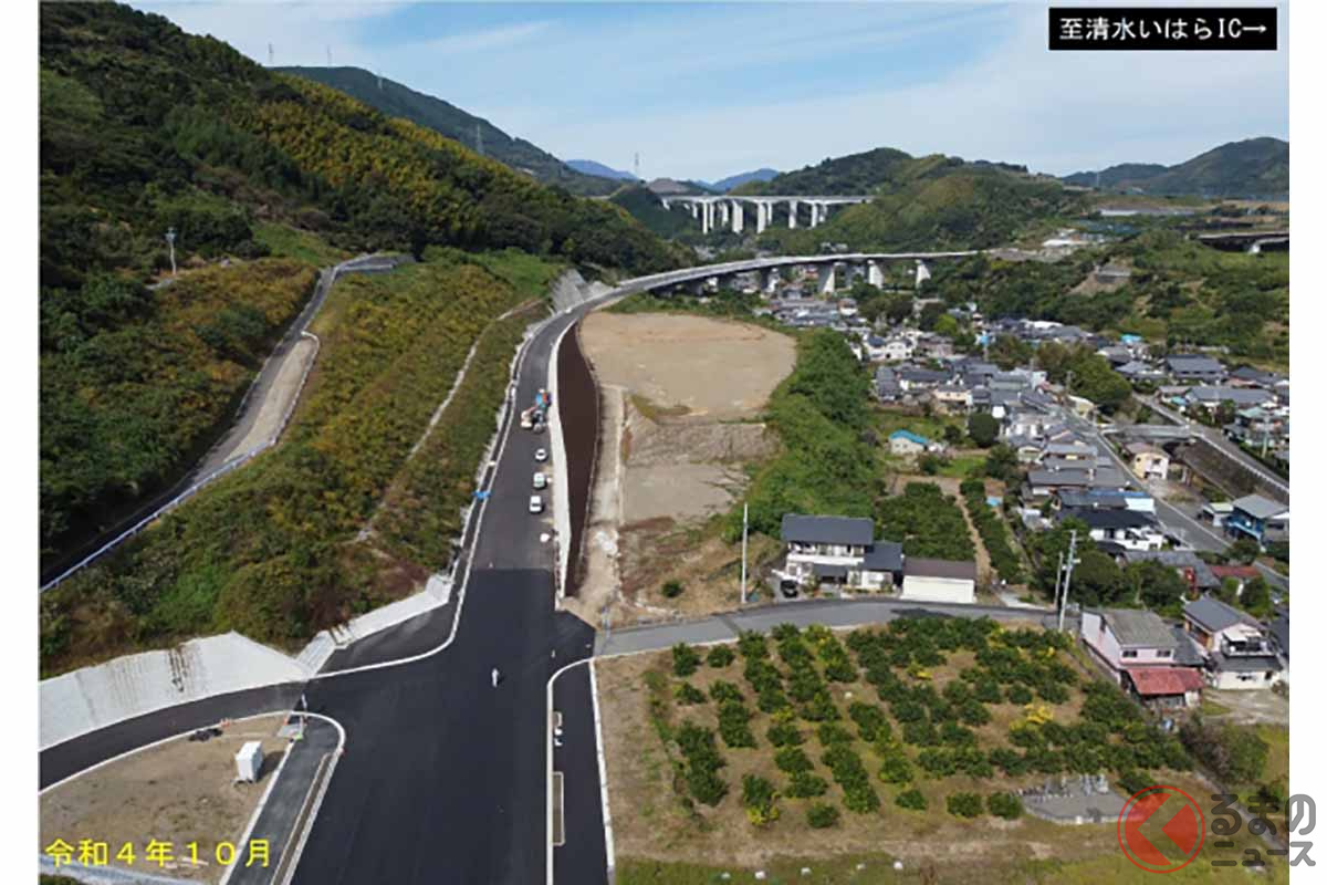 静岡県道75号清水富士宮線バイパスの大久保山切土の工事(画像:静岡市)