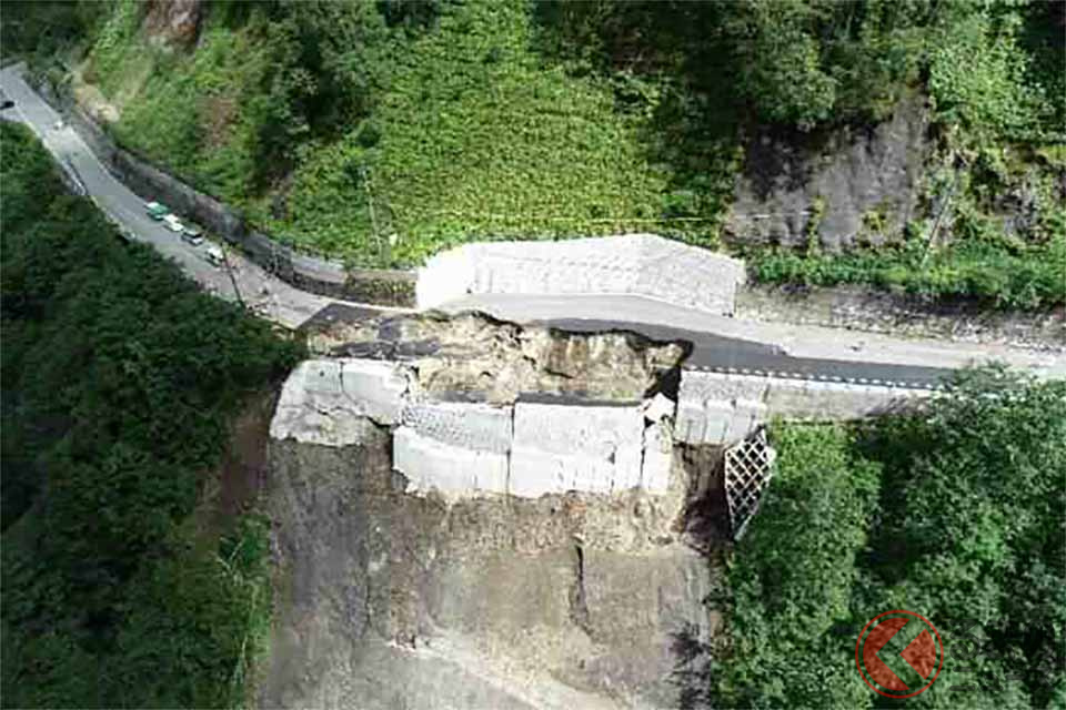 乗鞍スカイラインの被災箇所(画像:岐阜県)