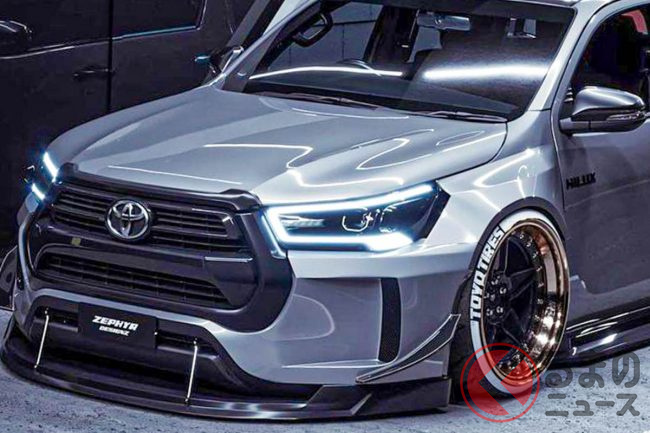 トヨタ「ハイラックス」にド派手ワイドボディ&シャコタン仕様！ もう