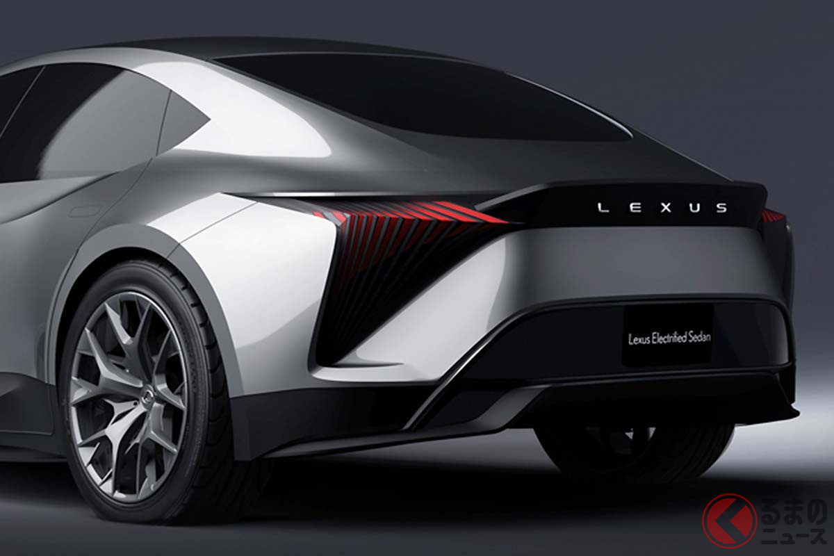 レクサス新型「エレクトリファイドセダン」のリアビュー