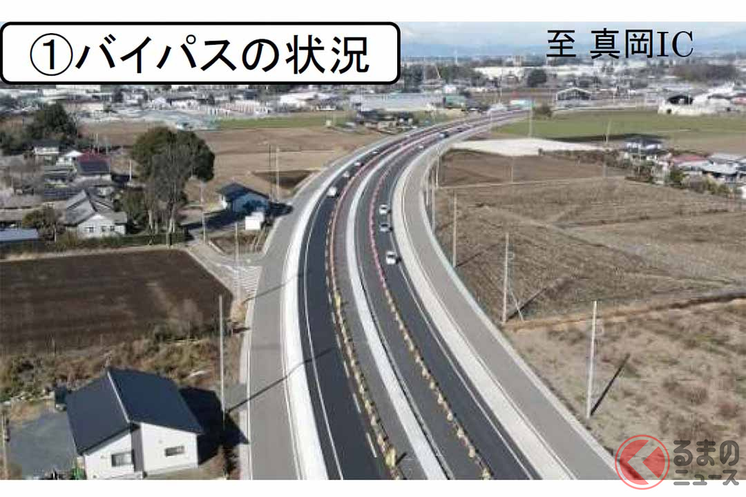 国道408号真岡南バイパスの状況(画像:栃木県)