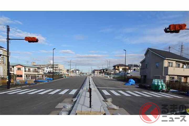 多摩橋通り側から見た西多摩産業道路(福生3・3・30号武蔵野工業線)(画像:東京都)