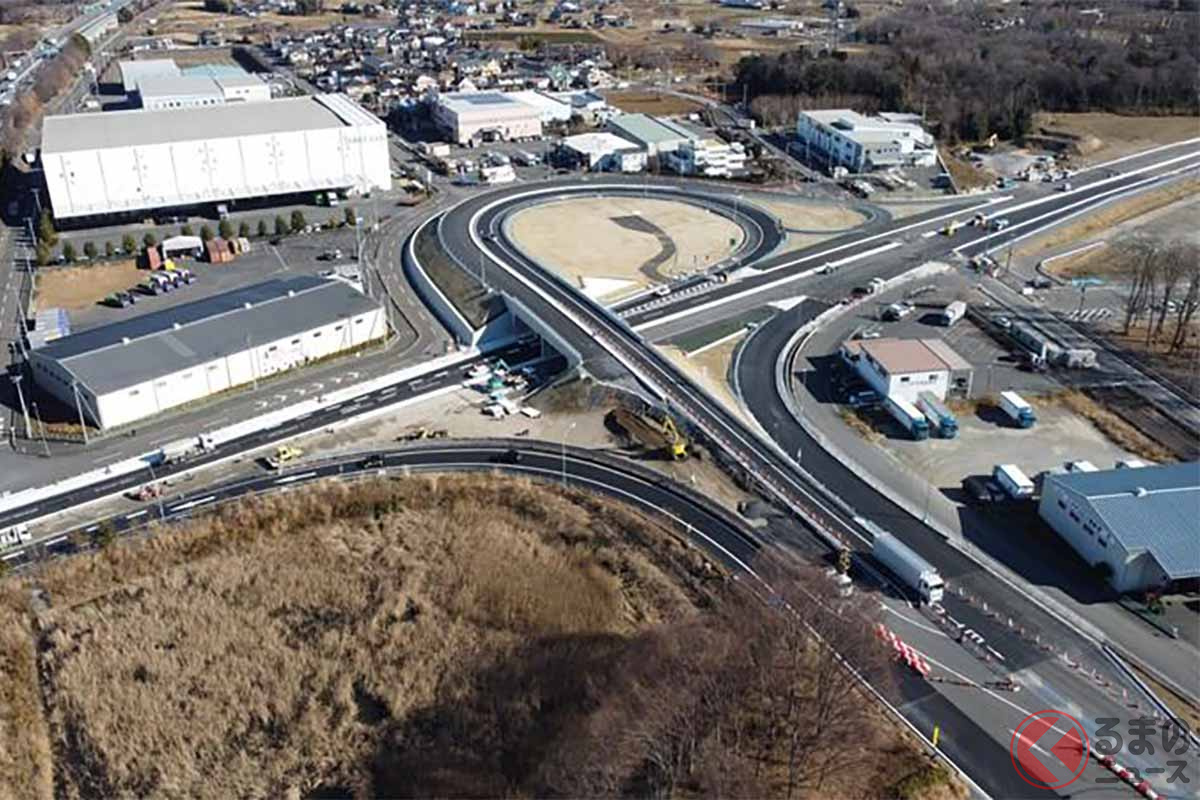 2023年1月中旬の、圏央鶴ヶ島ICの施工状況(画像:NEXCO東日本)
