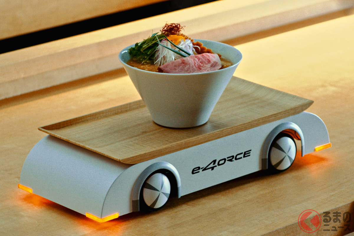日産が新型「アリア」のe-4ORCE技術を搭載したラーメントレイを開発!