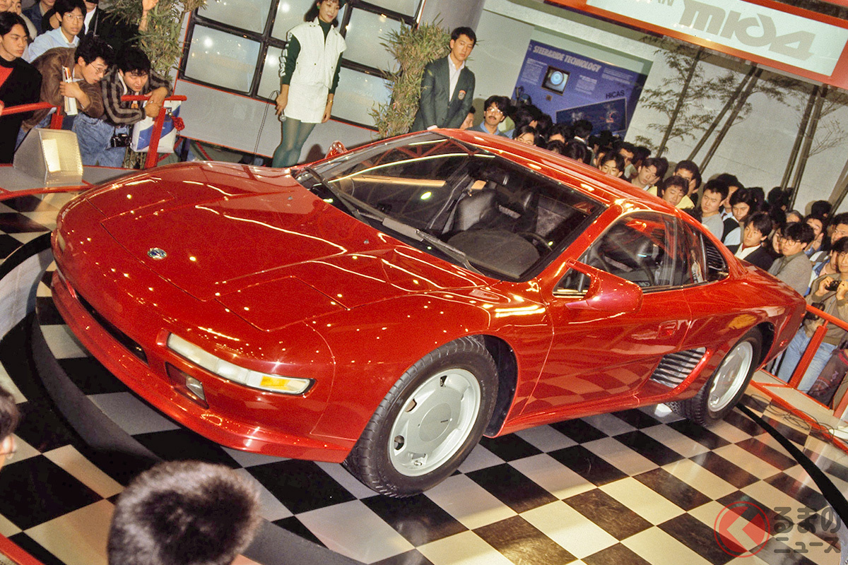 1987年10月に東京・晴海で開催された第27回東京モーターショーに参考出品された日産「MID4」(MID4 II)