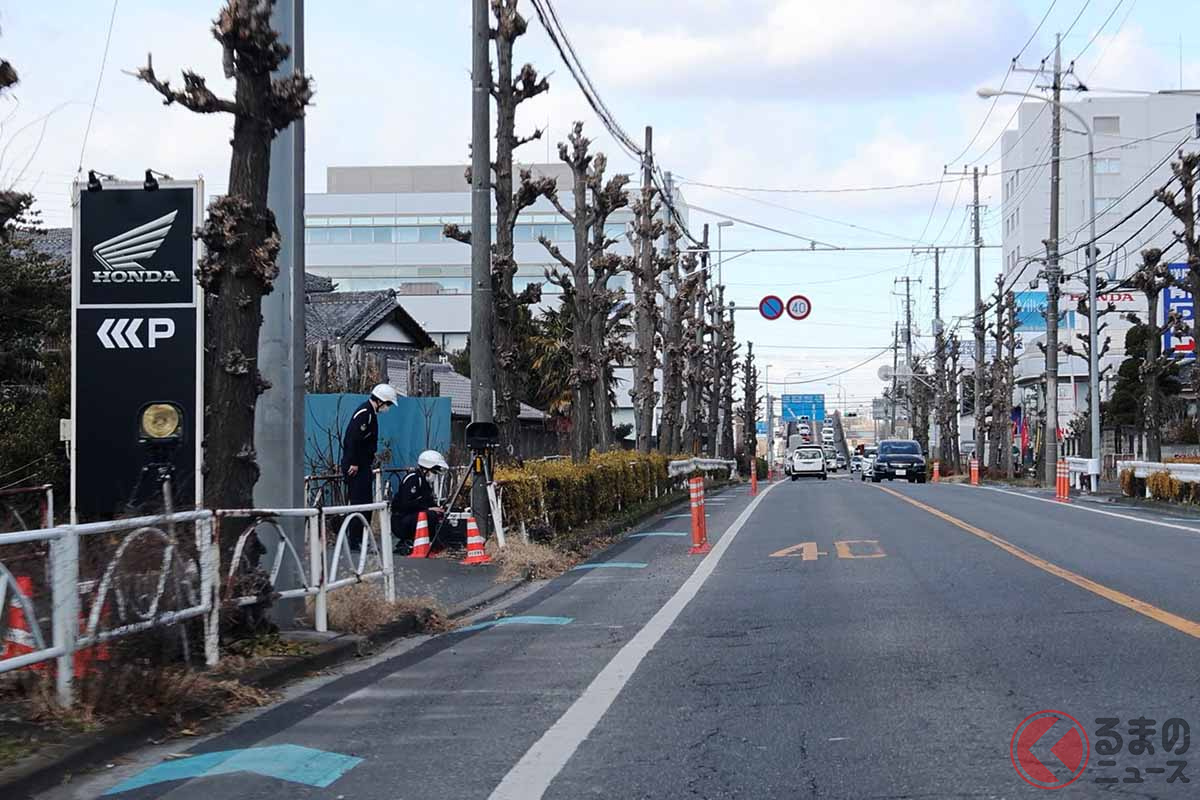 移動式オービスによる取締り(撮影:オービスガイド)