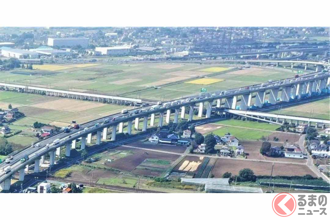 圏央道外回りの久喜白岡JCT~幸手IC間の渋滞状況(画像:NEXCO東日本)