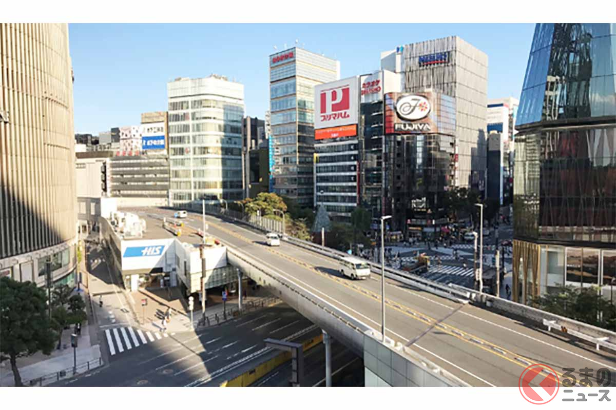 数寄屋橋交差点付近の東京高速道路(画像:東京都)