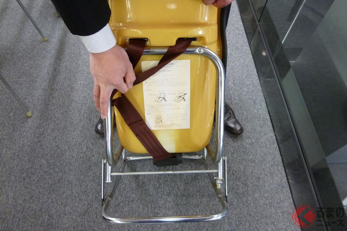 「シートベルト着用率アップのため」に誕生した日本で最初のチャイルドシート 「ガーディアンデラックス」(撮影:加藤久美子)