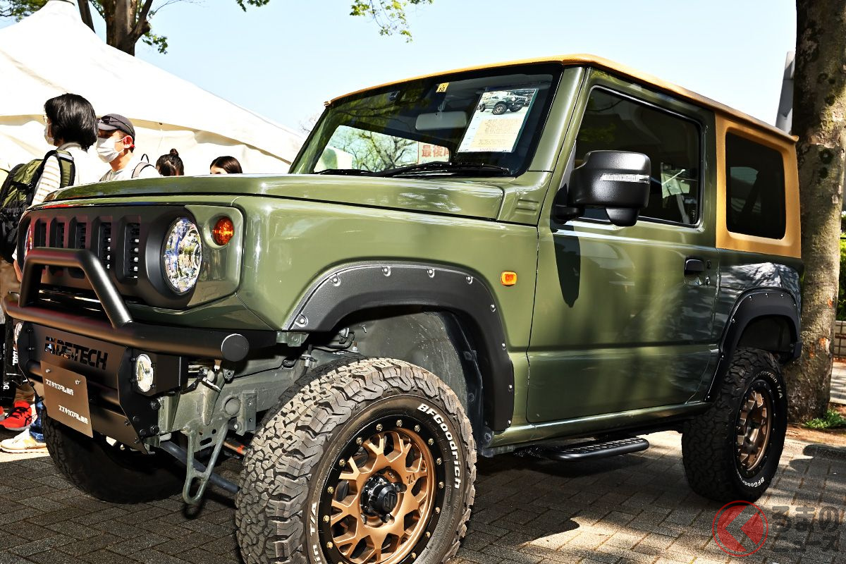 スズキ「ジムニー幌仕様」なの? 近くでよく見てみると…まさかの塗装!?