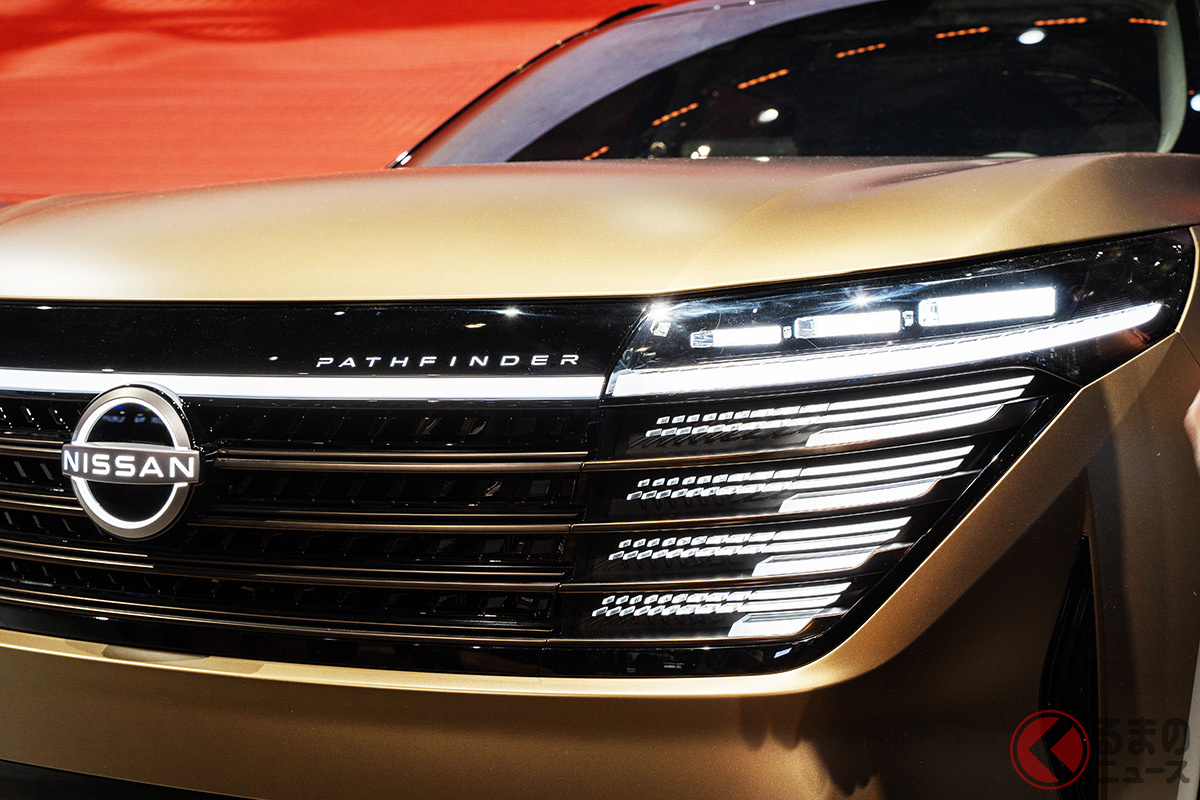 このデザイン…こりゃカッコいい! 日産新型「パスファインダー」世界初公開!(撮影:加藤博人)