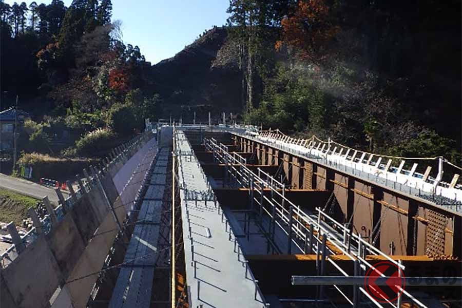 茂原一宮道路の整備状況。2022年11月撮影(画像:国土交通省関東地方整備局)