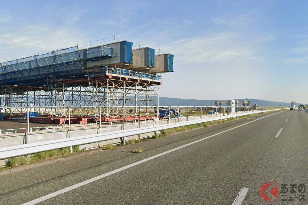 九州道で小郡鳥栖南スマートICの整備が進行中((C) Google)