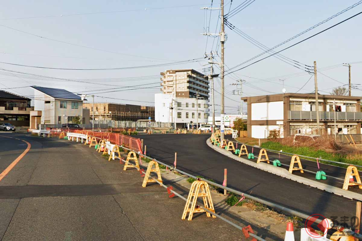開通する都市計画道路鮎川停車場線((C) Google)