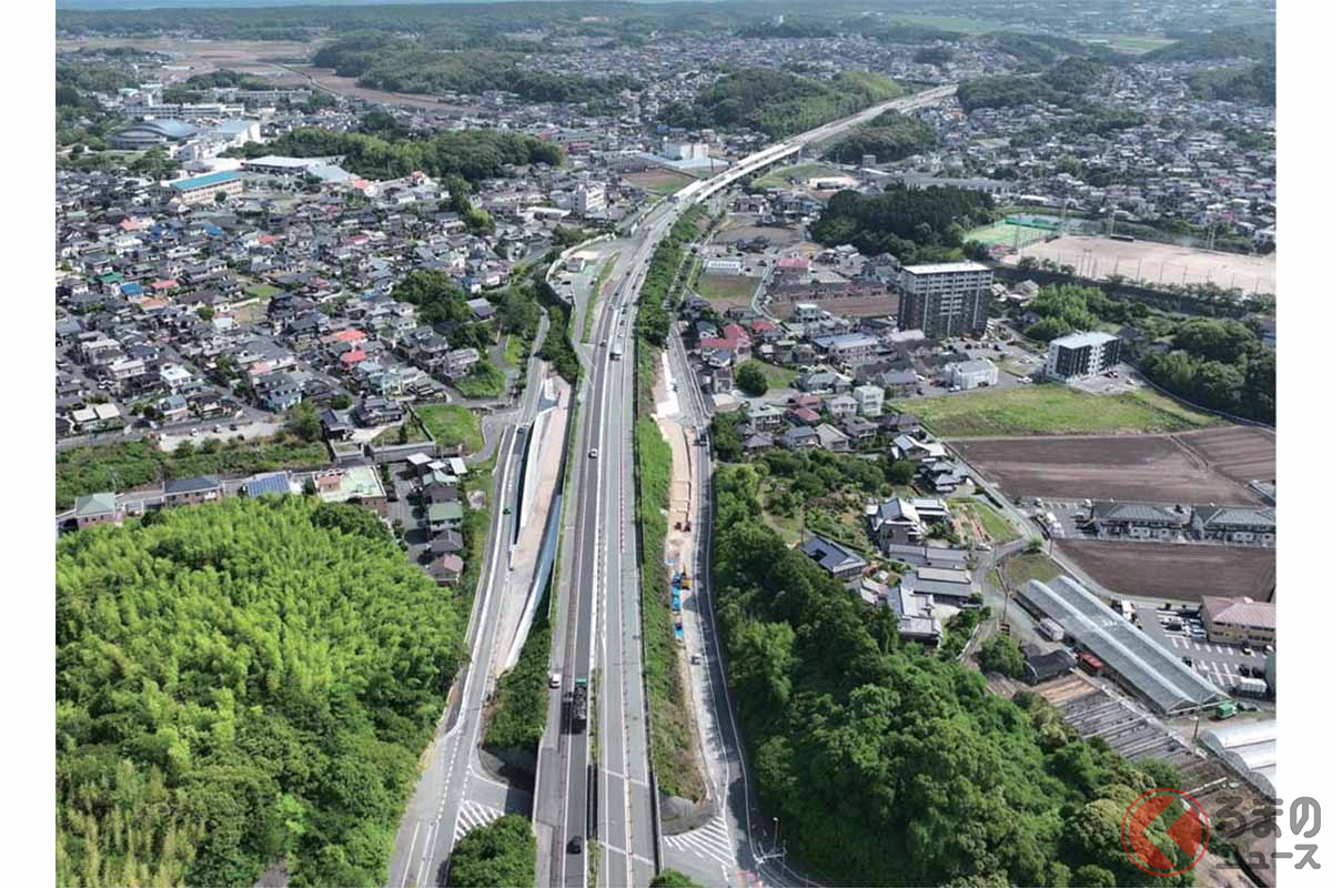 拡幅が進む国道3号岡垣バイパス(画像:国土交通省九州地方整備局北九州国道事務所)