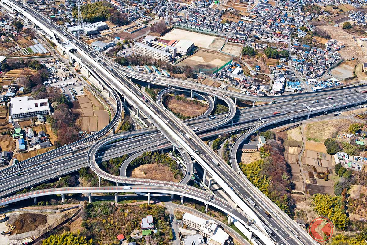 外環道と東北道・首都高川口線が交差する川口JCT（画像：NEXCO東日本）