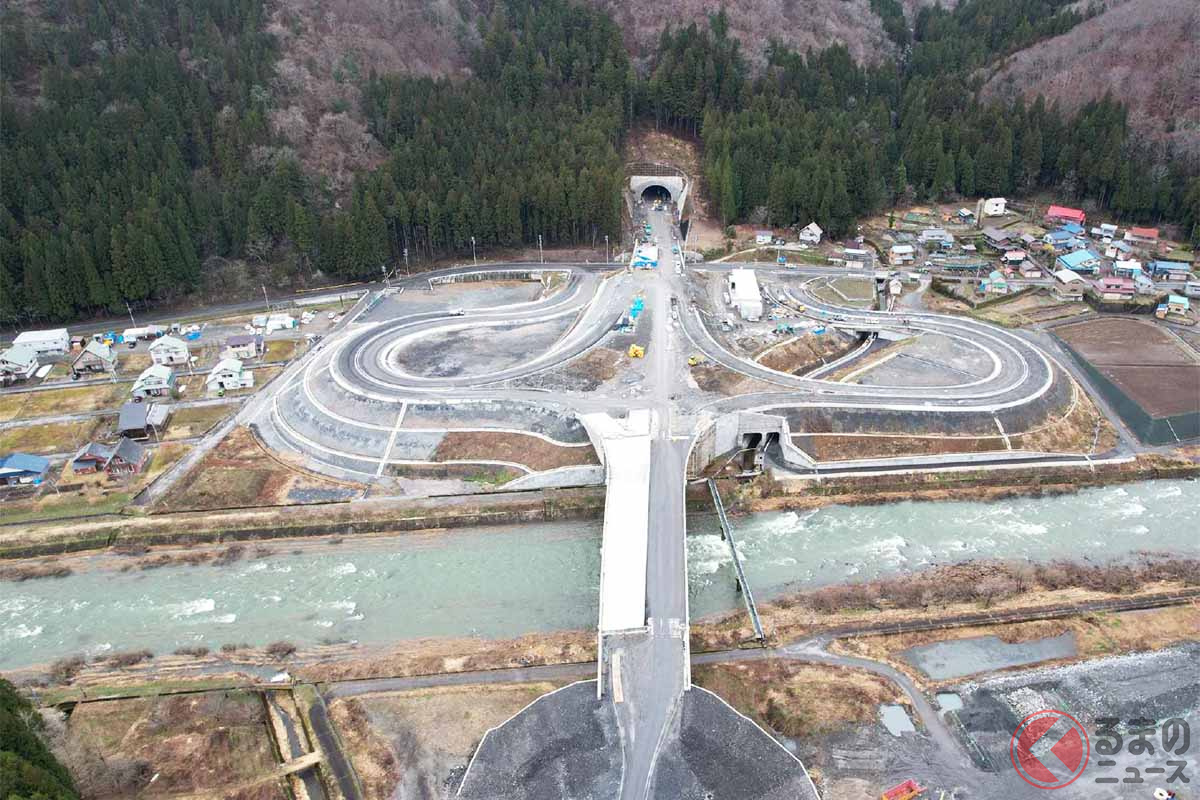 国道158号「大野油坂道路」九頭竜ICの状況。2023年3月撮影(画像:国土交通省近畿地方整備局福井河川国道事務所)