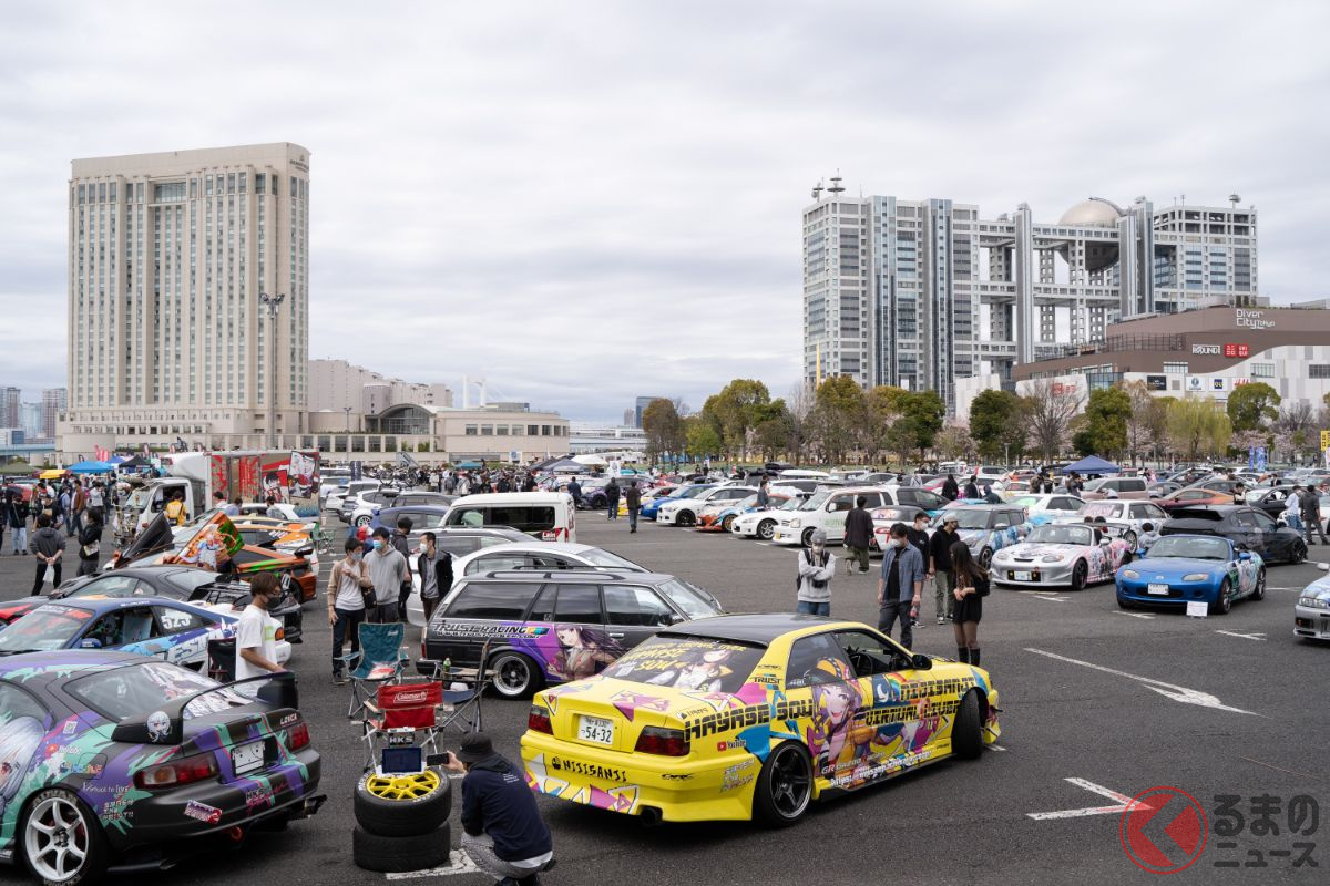 3年ぶりのお台場開催となった「痛車天国」。全国各地からさまざまな痛車が集まった(撮影:加藤博人)