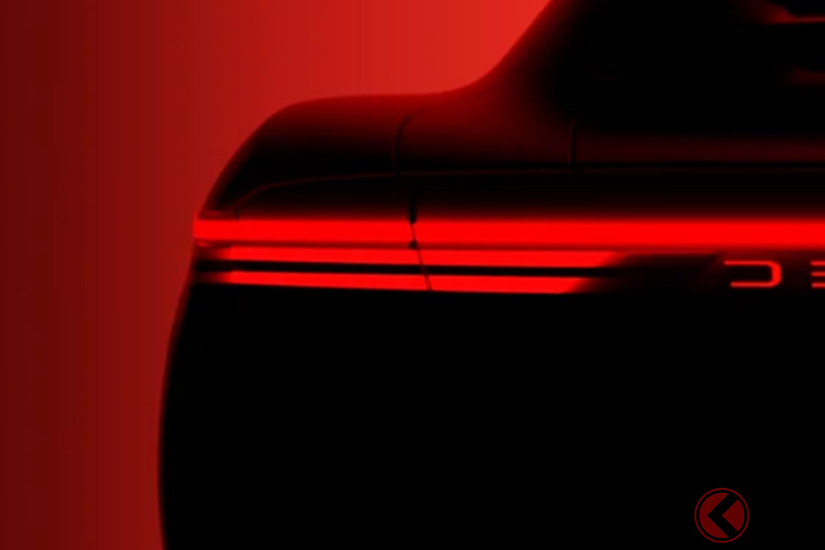 デロリアンモーターカンパニーが自社サイトで公開した「デロリアンEV」のティザービジュアル(画像:デロリアンモーターカンパニーHPより)