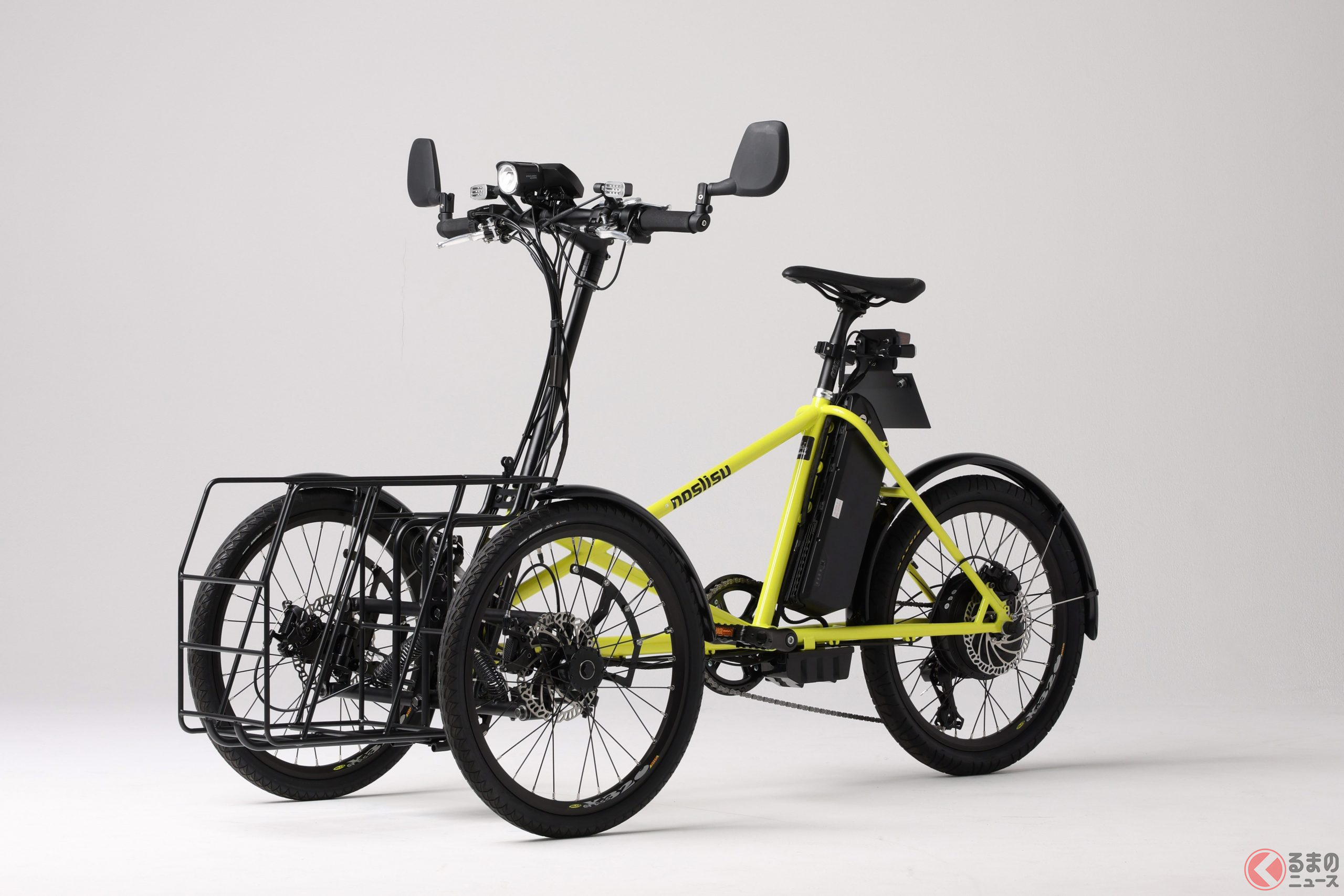 これがカワサキの「電動3輪ビークル」(画像はフル電動仕様)