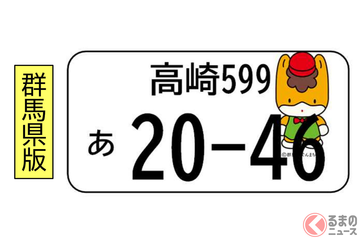 群馬県が公開した「ぐんまちゃんナンバープレート」の資料(図柄はイメージです)