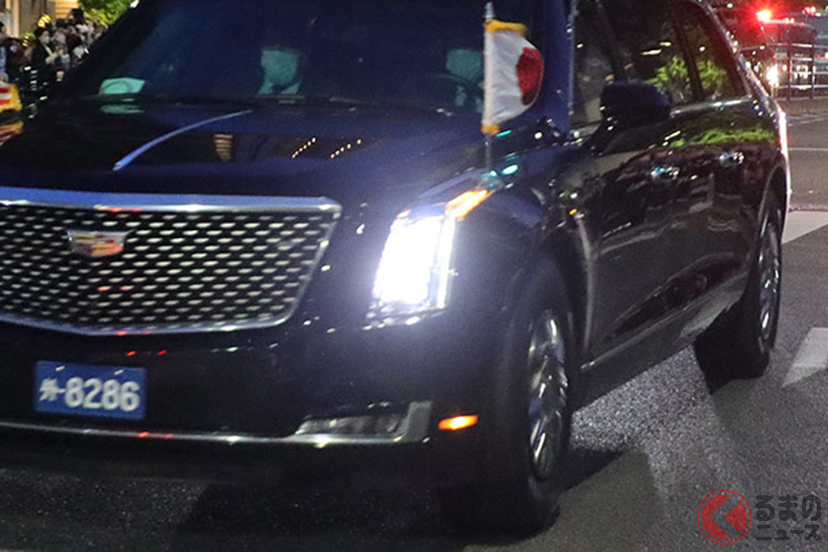 アメリカ大統領ジョー・バイデン氏を乗せた「ビースト」(撮影: Peacock Blue K.K.)