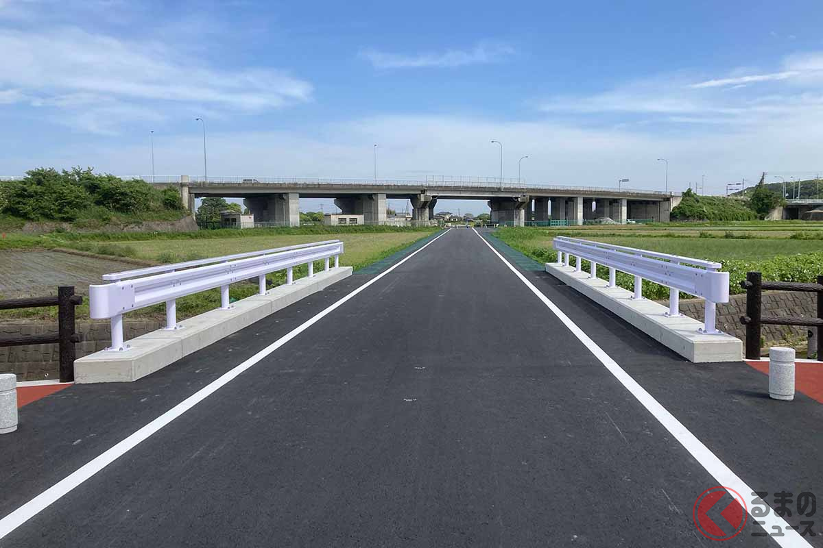 開通する常陸太田市道1392号(電鉄跡地線)(画像:常陸太田市)