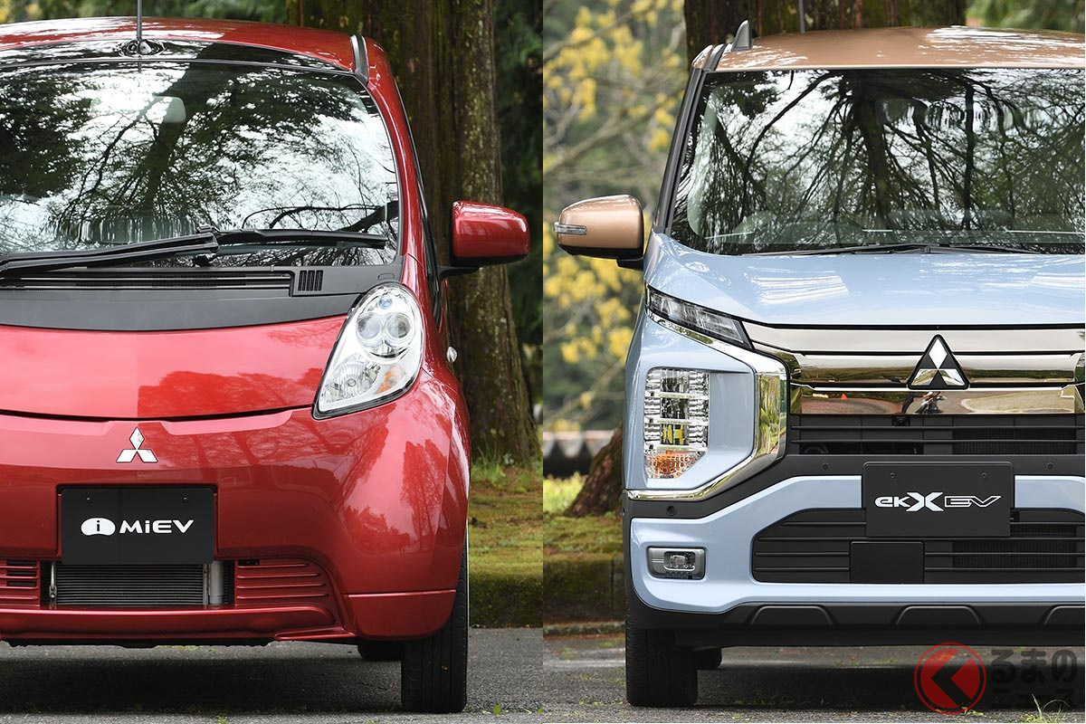 左:「i-MiEV」/右:新型「eKクロス EV」