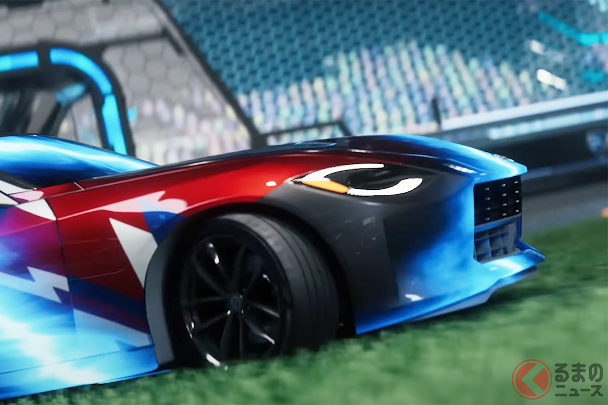 日産新型「Z」の赤×青モデル新お披露目!? 画像:ロケットリーグ公式Youtube