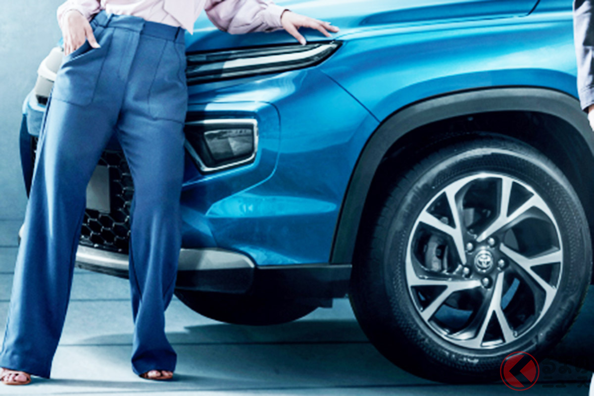 インド市場で7月1日に公開される予定となっているトヨタの新型SUV(画像:トヨタ・キルロスカ・モーター)