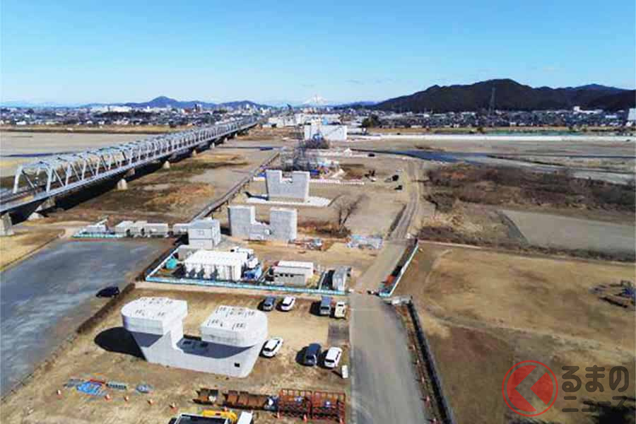 野洲川付近で建設が進む国道8号「野洲栗東バイパス」(画像:国土交通省近畿地方整備局滋賀国道事務所)