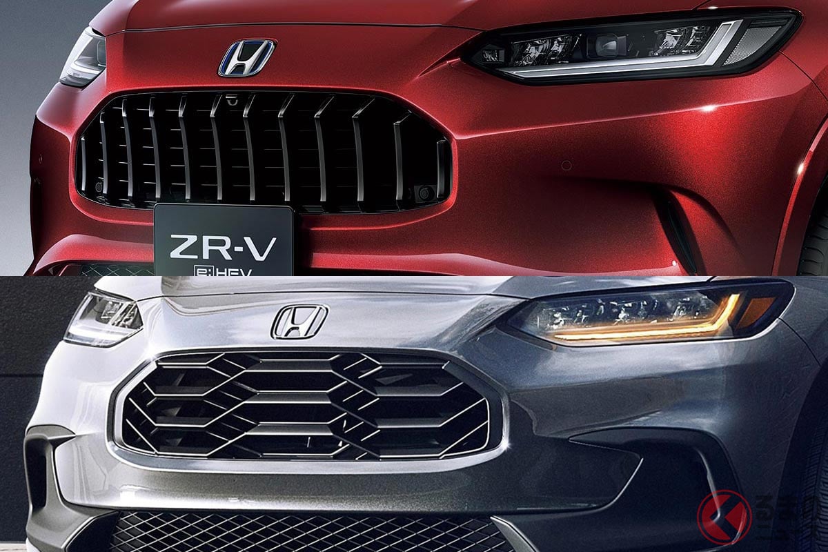 上:新型「ZR-V」(日本仕様)/下:新型「HR-V」(北米仕様)