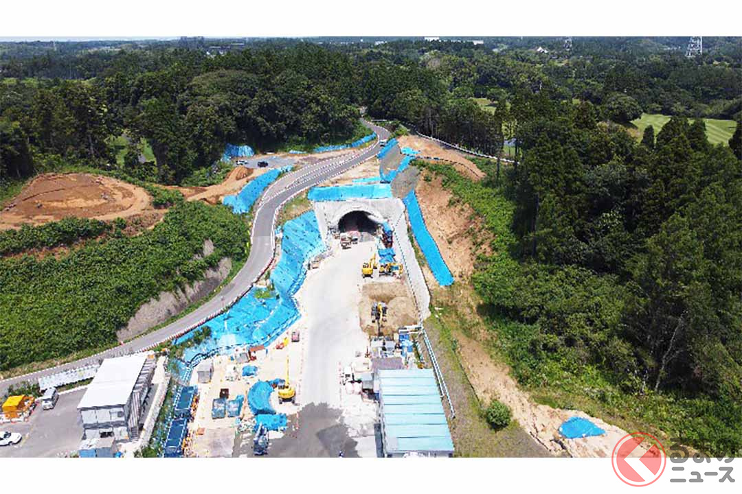 工事が進む圏央道の芝山トンネル付近(画像:国土交通省関東地方整備局)