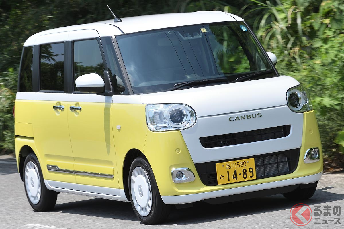 ツートーンカラーが個性的なダイハツ新型「ムーヴキャンバス」(ストライプス)