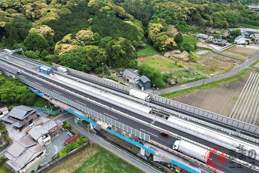 菅ヶ谷高架橋の現在の交通運用状況(画像:NEXCO中日本)