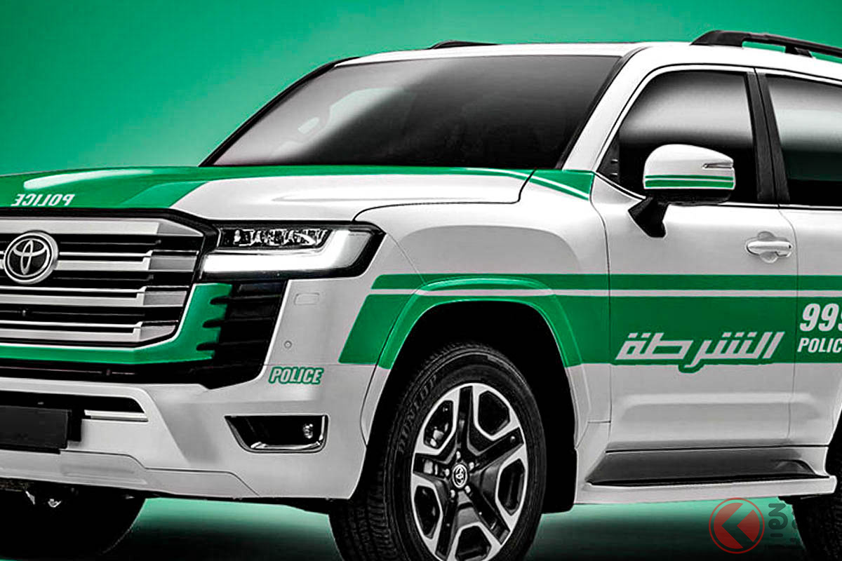 300系ランドクルーザーを3ドア仕様のショートホイールベースモデルに変え、ドバイ警察ラッピングを施した「Toyota Land Cruiser SWB Dubai Police Edition」のレンダリング(photo:SRK Designs)