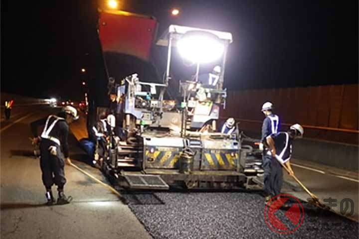 舗装補修工事の作業イメージ(画像:NEXCO西日本)