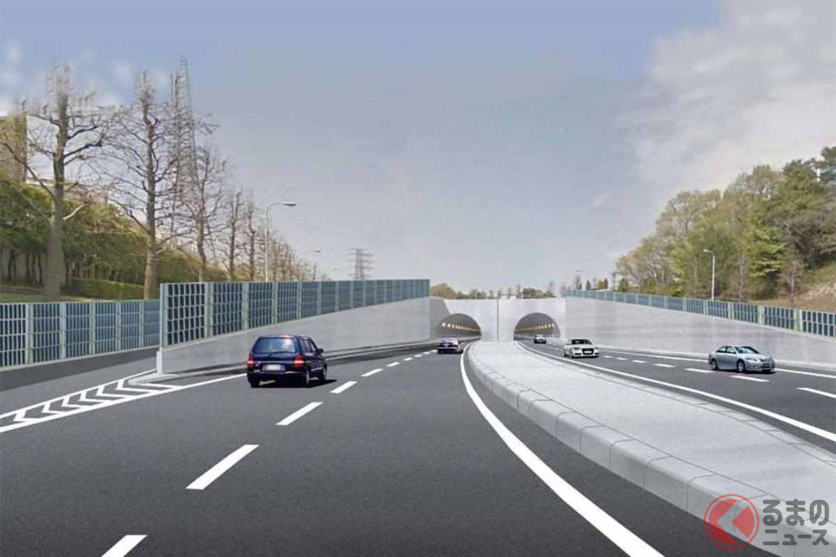 南多摩尾根幹線の稲城多摩トンネル(仮称)稲城市側の整備イメージ(画像:東京都)