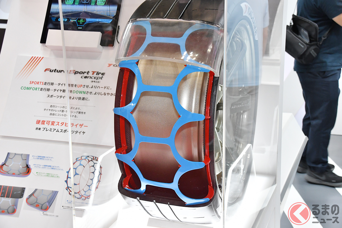 「硬度可変スタビライザー」を搭載した未来のスポーツタイヤ
