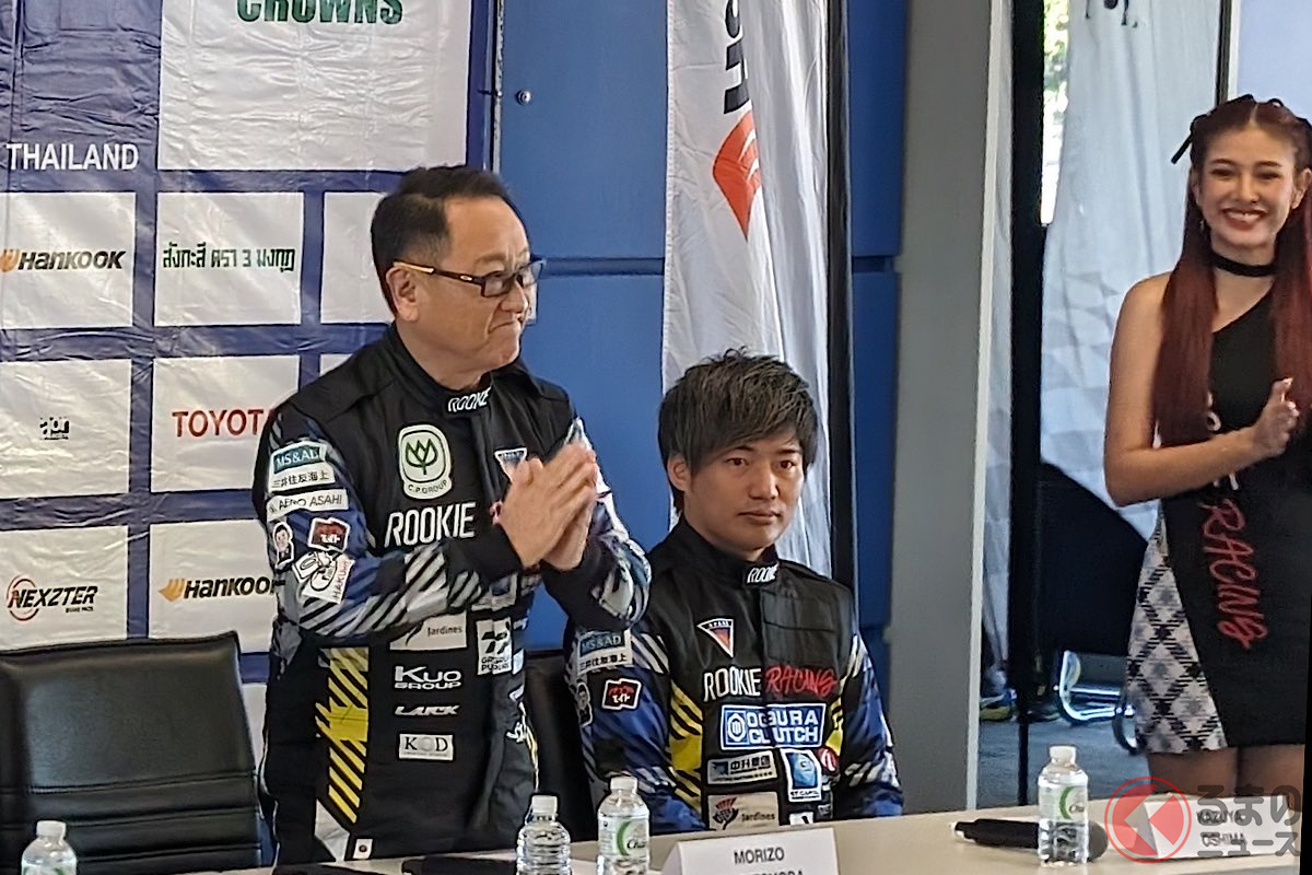 タイでのレース参戦会見に登場したモリゾウ選手(豊田章男会長)