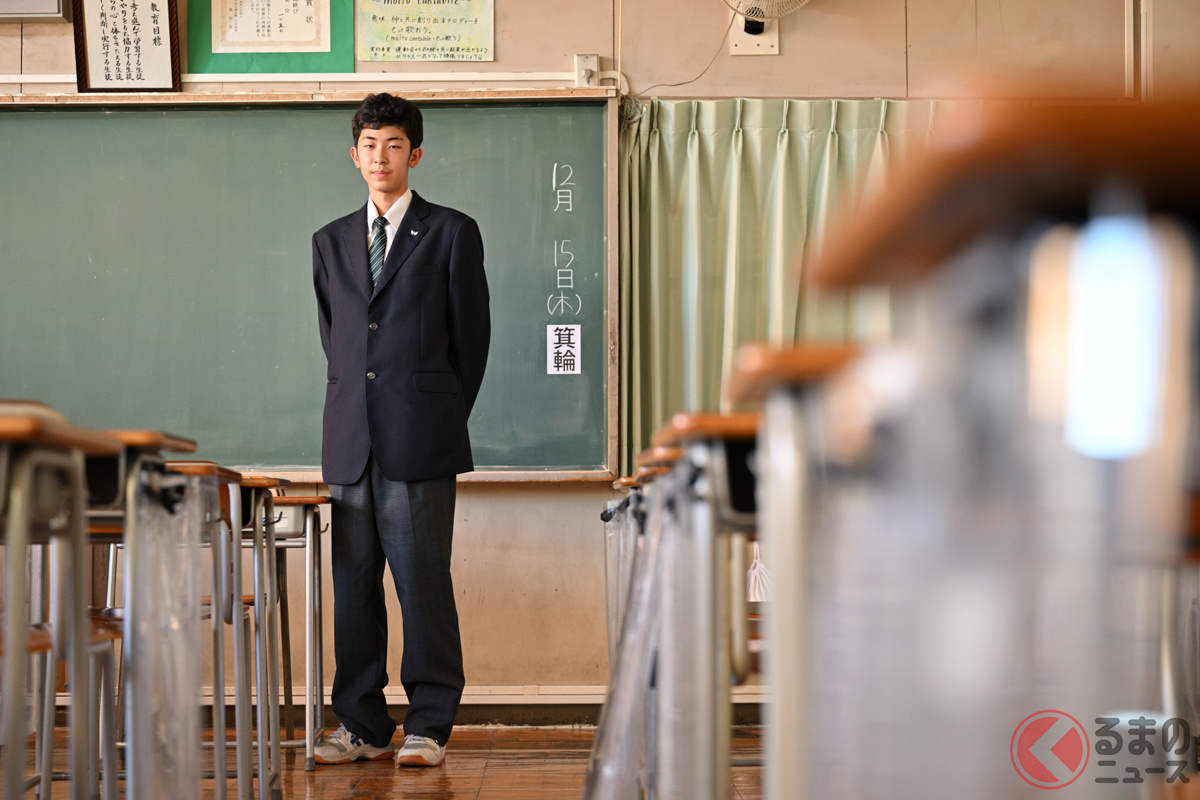 インタビュー中の箕輪大也さんは普通の中学生の印象だった