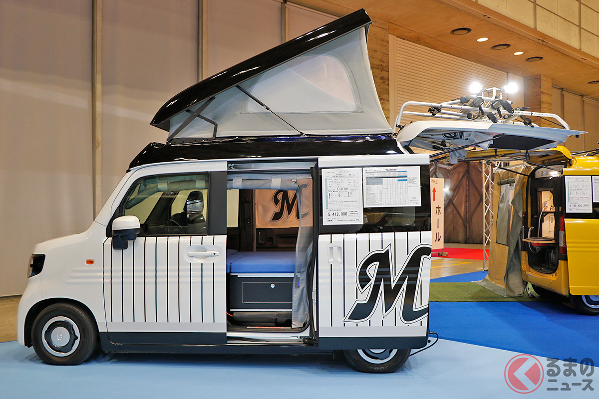 ポップアップルーフテントがあれば軽でも4人で車中泊が可能? (キャンパー「N-VAN COMPO “マリーンズキャンパー”」)