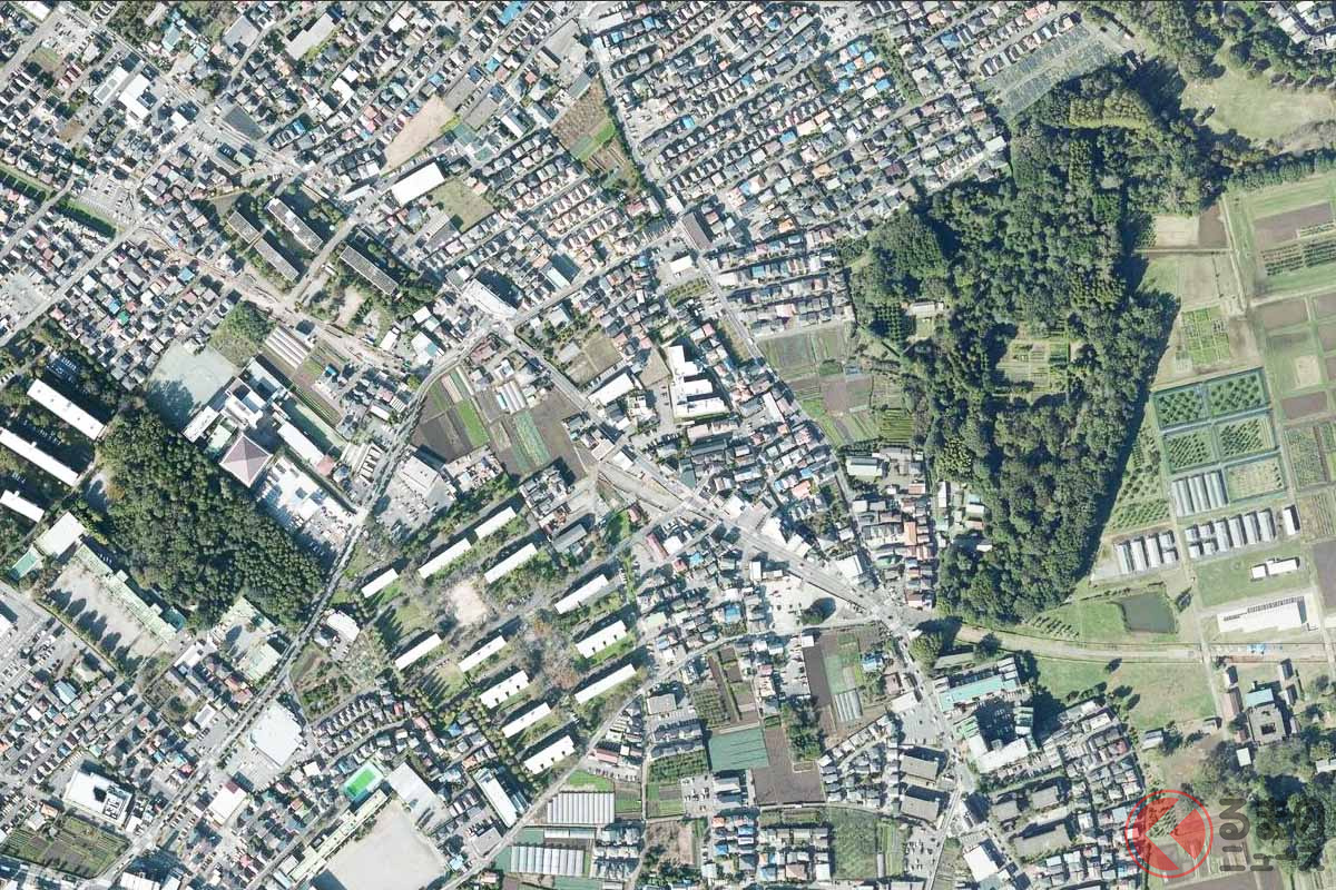 西東京3・4・9号保谷東村山線の開通区間付近(画像:国土地理院の空中写真)