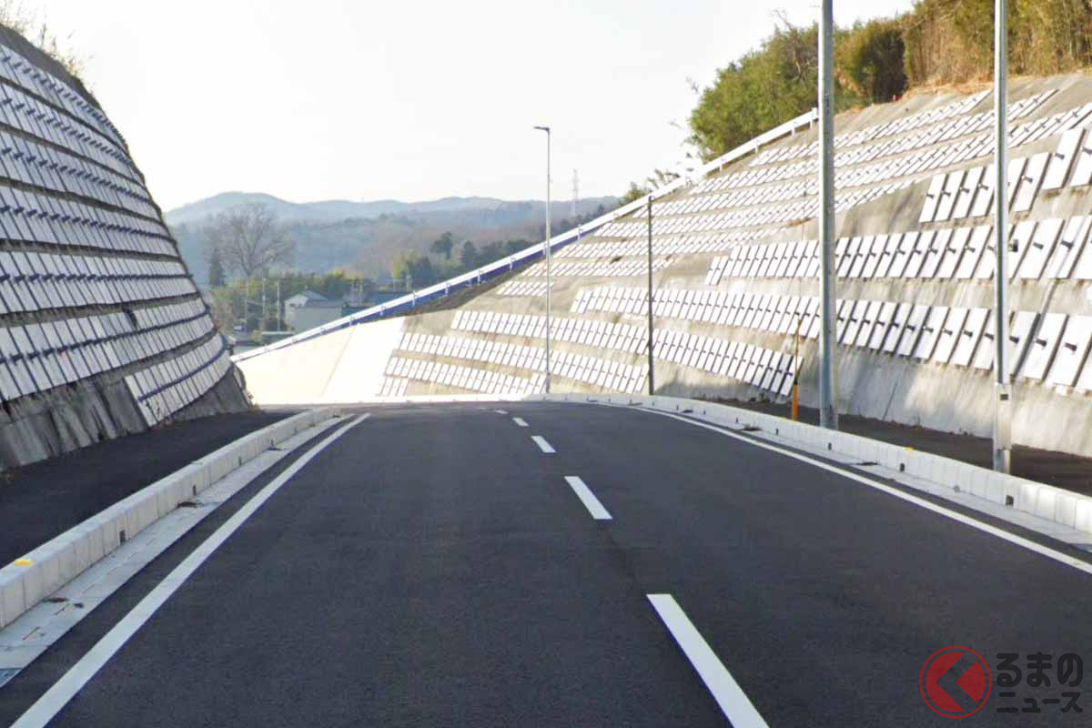 埼玉県道184号本田小川線バイパスの既に開通している区間((C) Google)