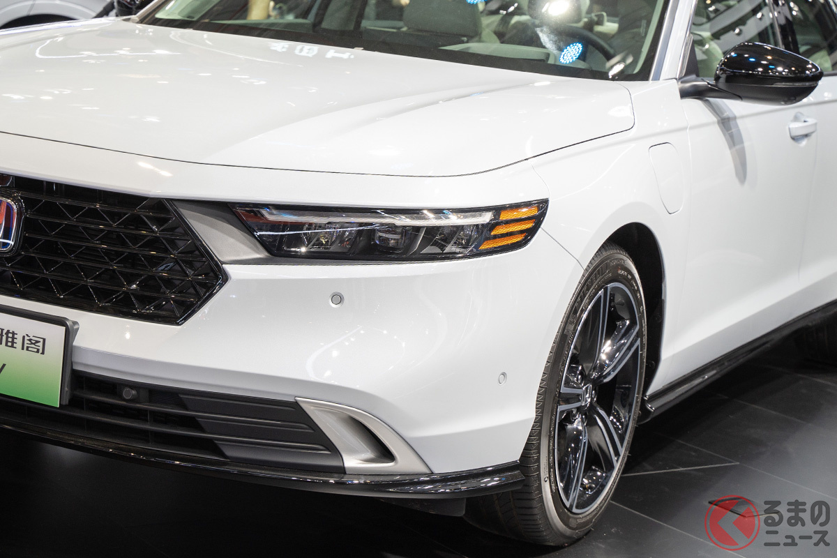 広汽ホンダは「スポーツクーペなデザイン」と表現した新型「アコードe:PHEV」(撮影:加藤博人)