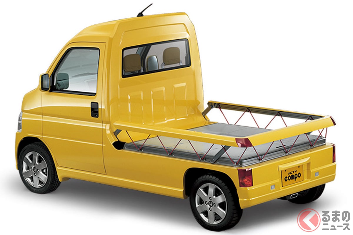 「アクティ・コンポ」のトレーラー部を外せば、単体の軽トラックとしても利用できる仕様でした