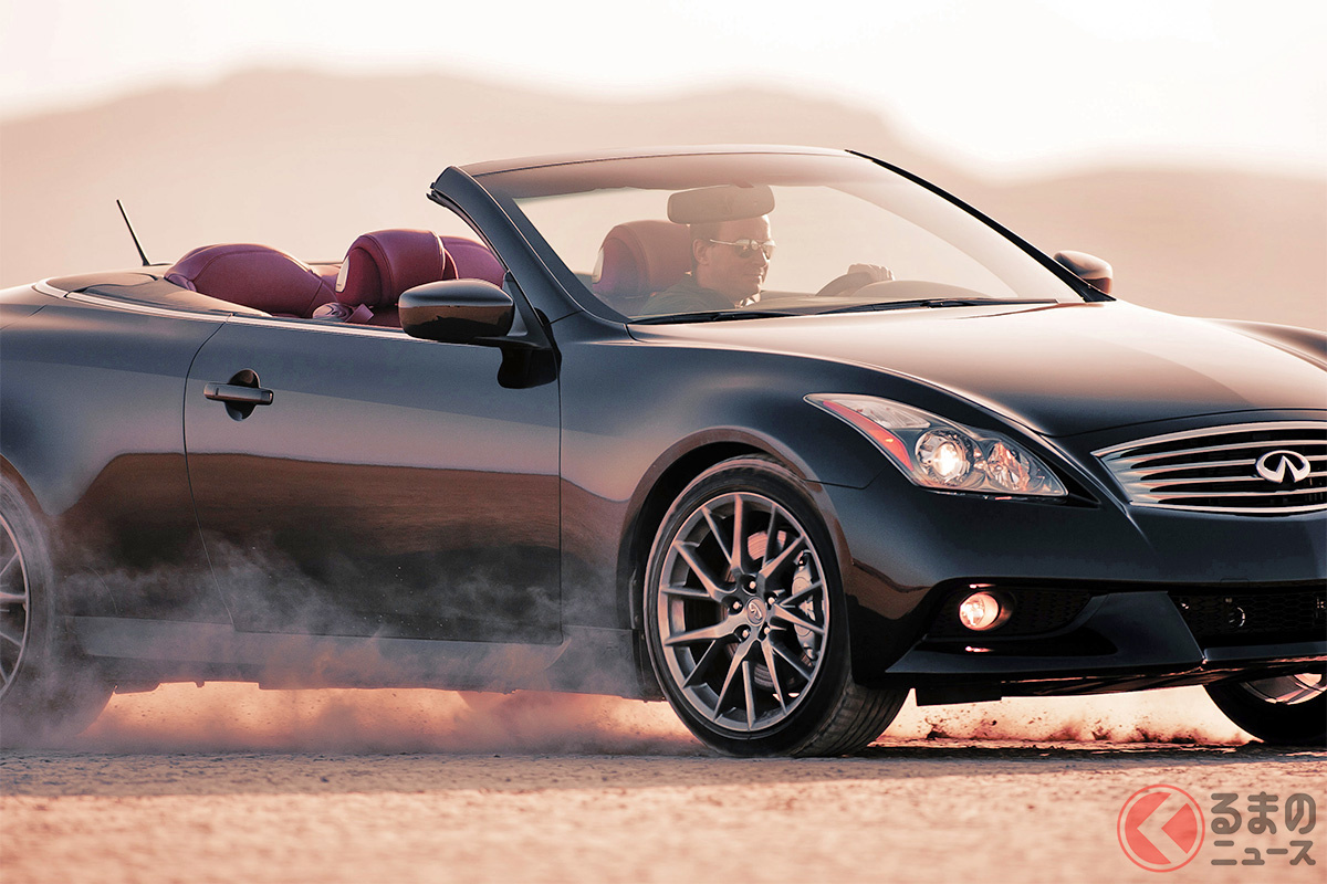 日本で売られなかったのが「無念すぎる」! スカイラインクーペの北米向けオープンモデル「インフィニティG37コンバーチブル」