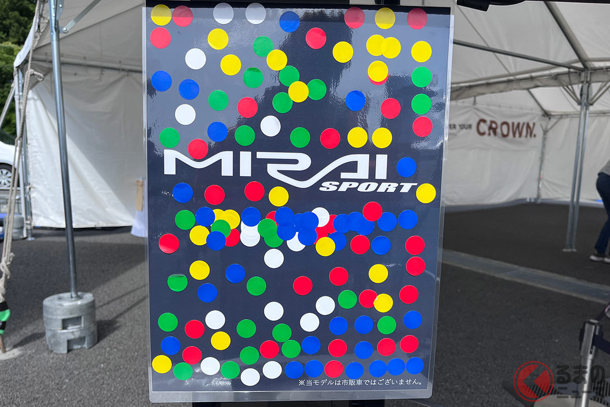 「MIRAI SPORT CONCEPT」の展示ブースでは「市販化応援パネル」が置かれた