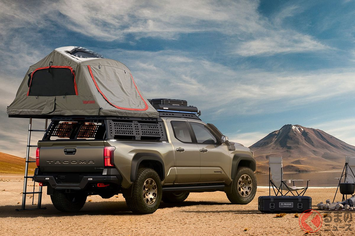 ベッドの上にテントを張るスタイル「オーバトレイル」仕様ともいる新型「タコマ」の「Trail hunter（トレイルハンター）」