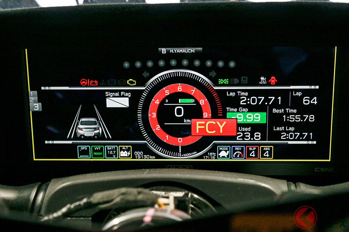 61号車「Team SDA Engineering BRZ CNF Concept」に搭載されるアイサイトにて「デジタルフラッグ」をメーターに表示出来るようになった!
